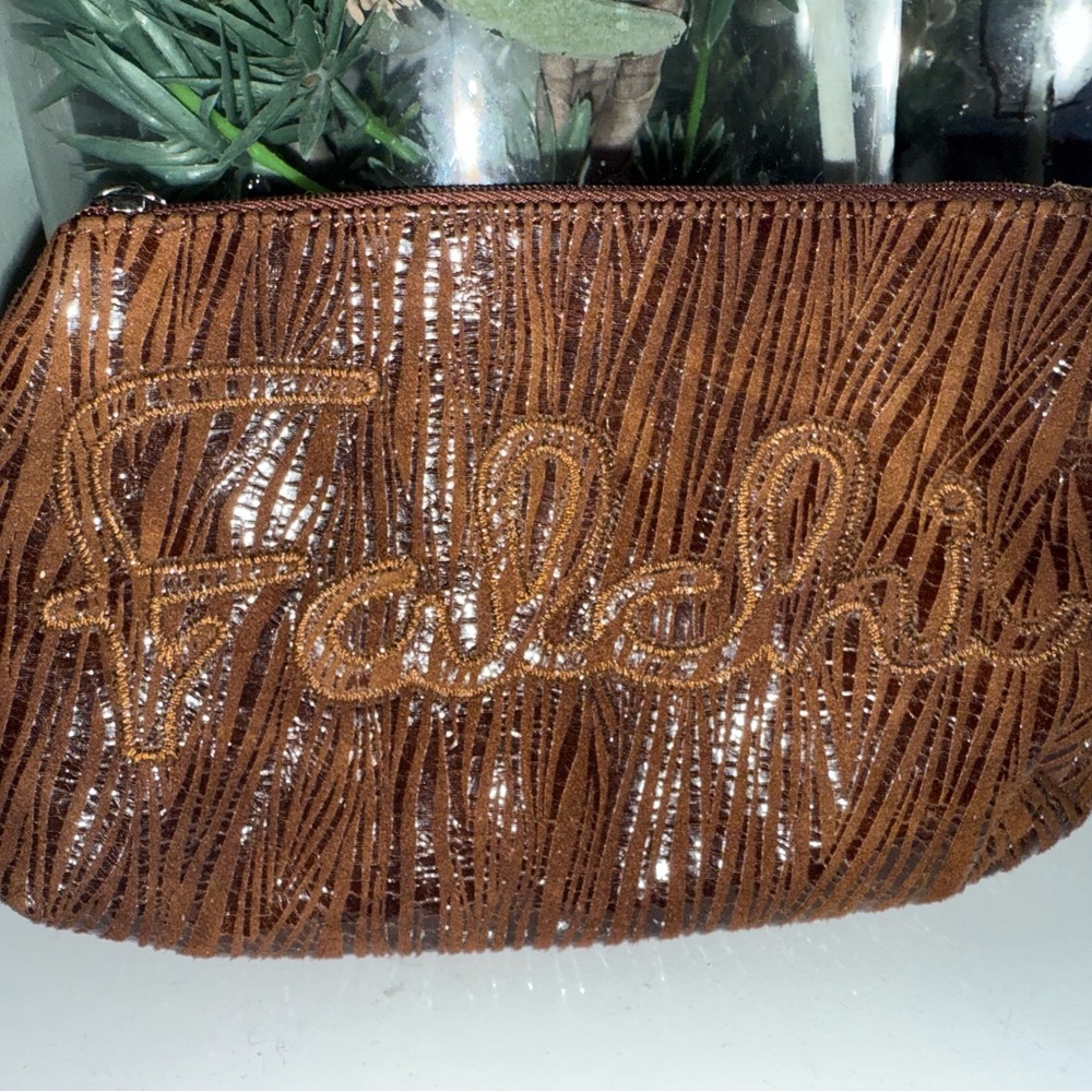 Falchi Elegant Black Cosmetic Bag with Waterproof Lining and Compact Design